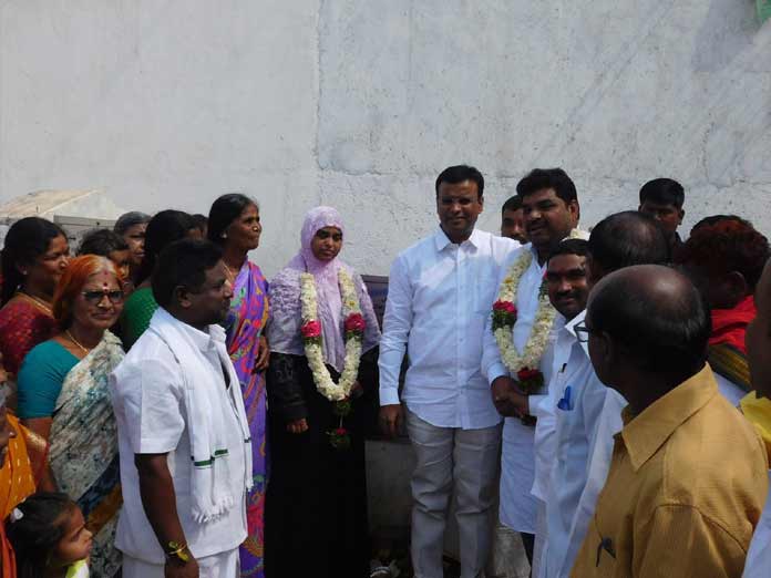 MLA lays stone for CC road works