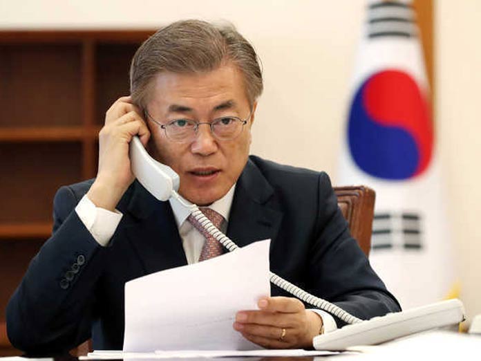South Koreas Moon calls for quick resumption of nuke talks