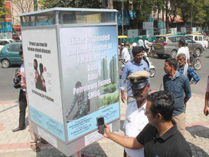 Air purifier installed by BBMP within the city