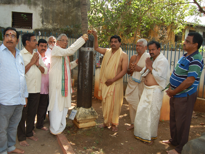 Abhishekam performed to lord Mrukandeswara Swamy