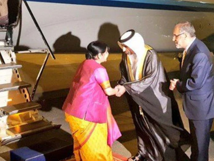 Sushma Swaraj Arrives In Abu Dhabi To Attend Islamic Nations Conclave
