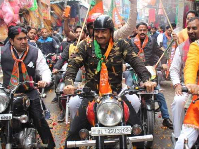 Manoj Tiwari wears military fatigues at BJP bike rally, draws Opposition ire