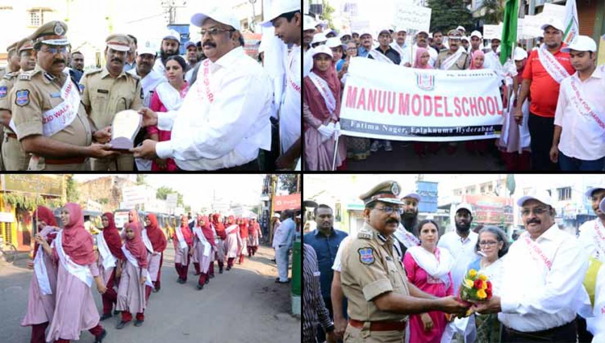 Azad Day Celebrations begin at MANUU Students, teachers and staff participate in Walk for Harmony