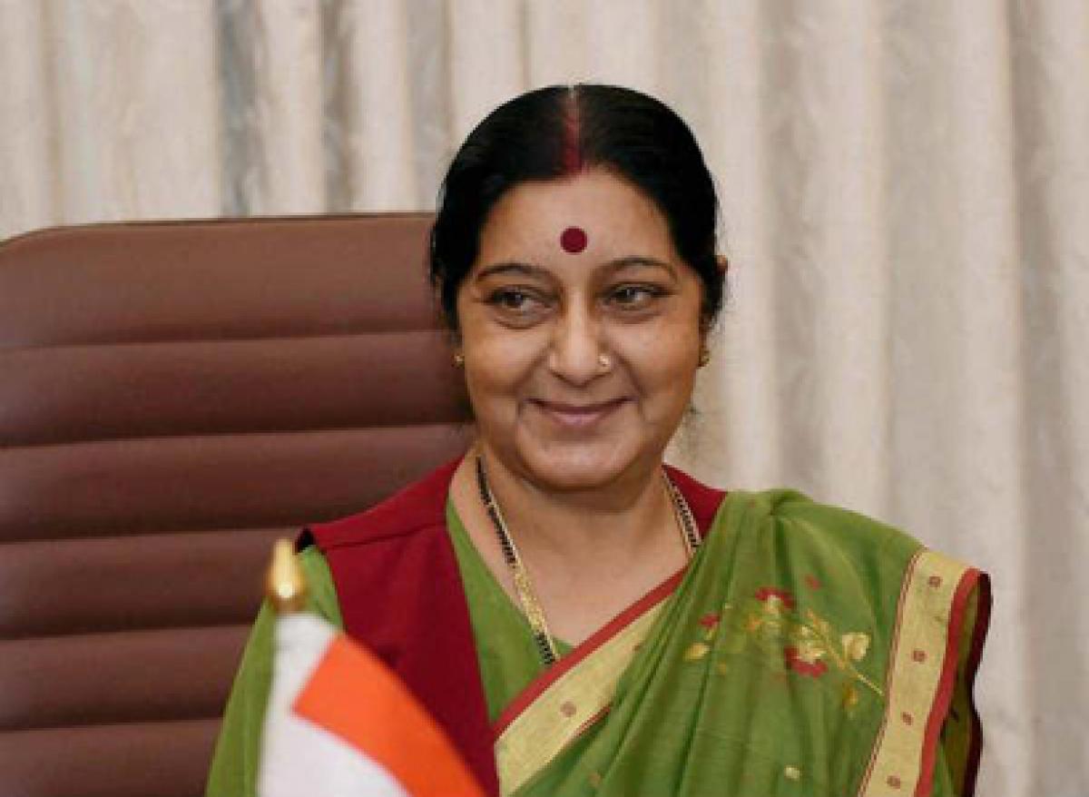 Sushma reaches Tel Aviv for visit to Palestine, Israel