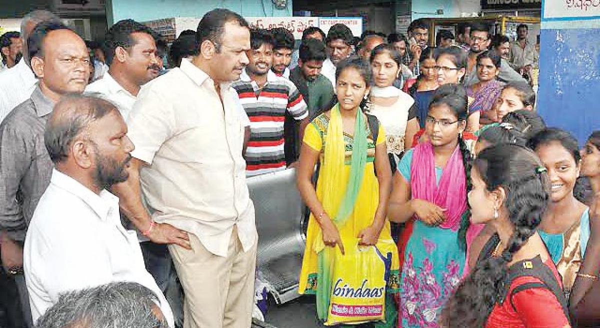 MLA visits bus stand