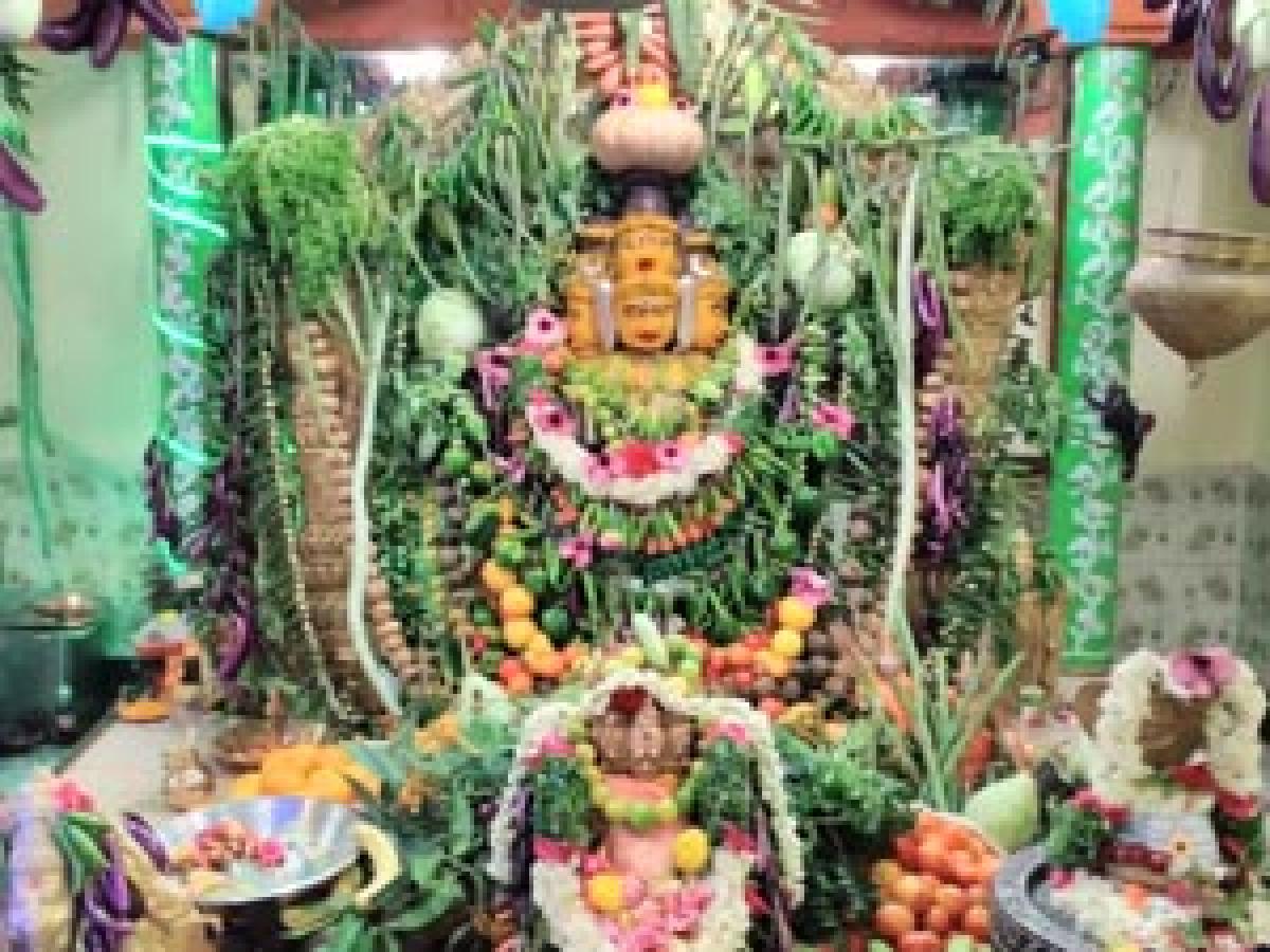 Bonalu celebrations with veggies