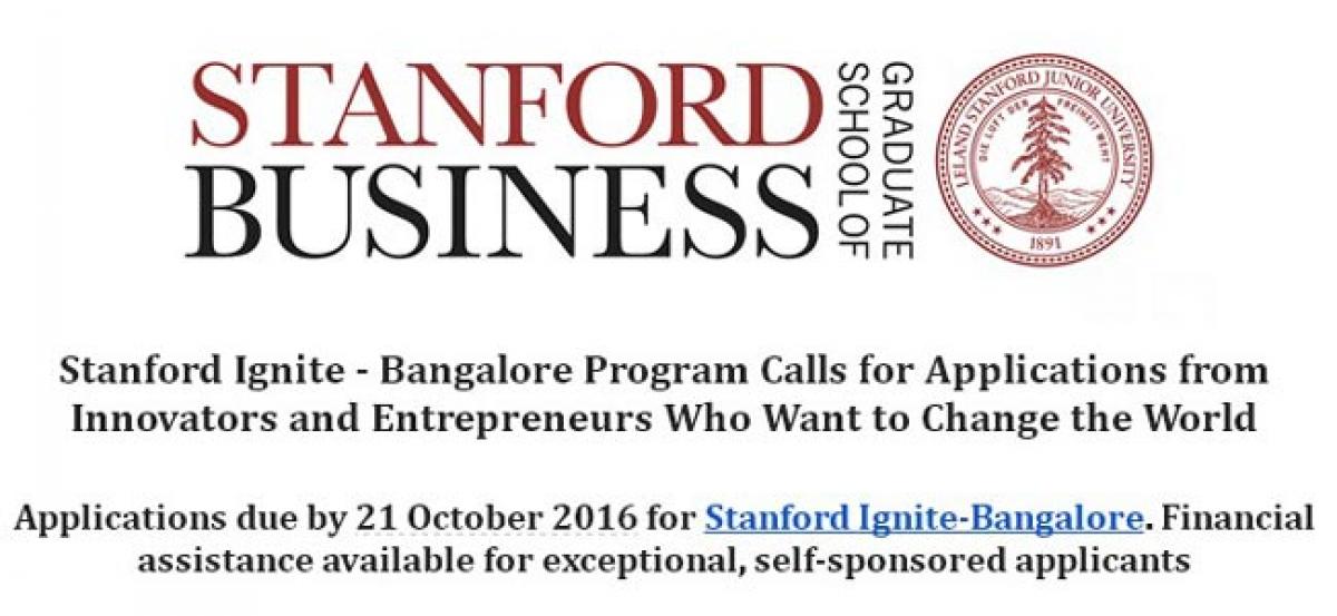 Stanford Ignite - Bangalore Program Calls for Applications from Innovators and Entrepreneurs Who Want to Change the World