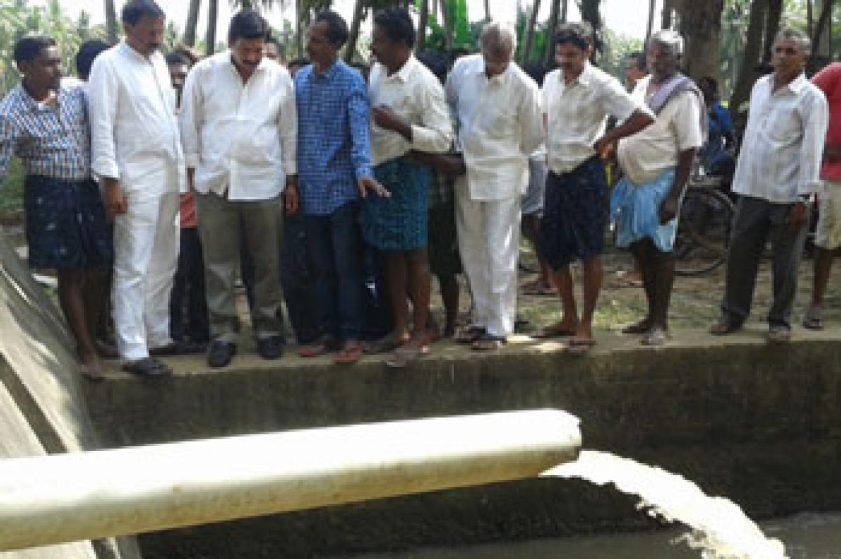 Bandaru inspects water pumping from Godavari