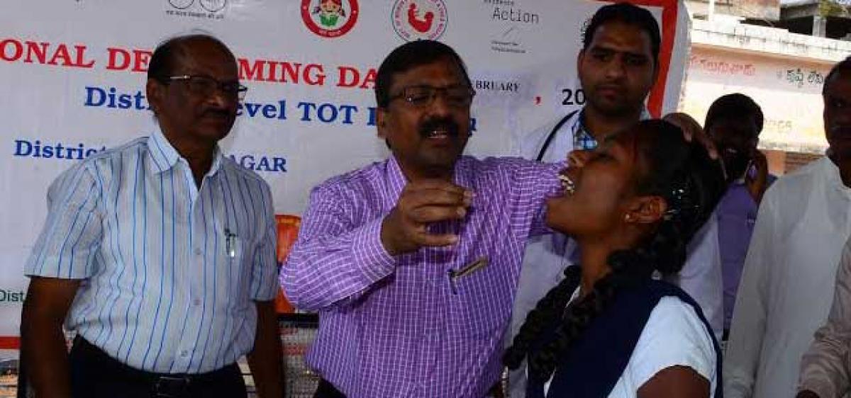 National Deworming Day observed in Karimnagar