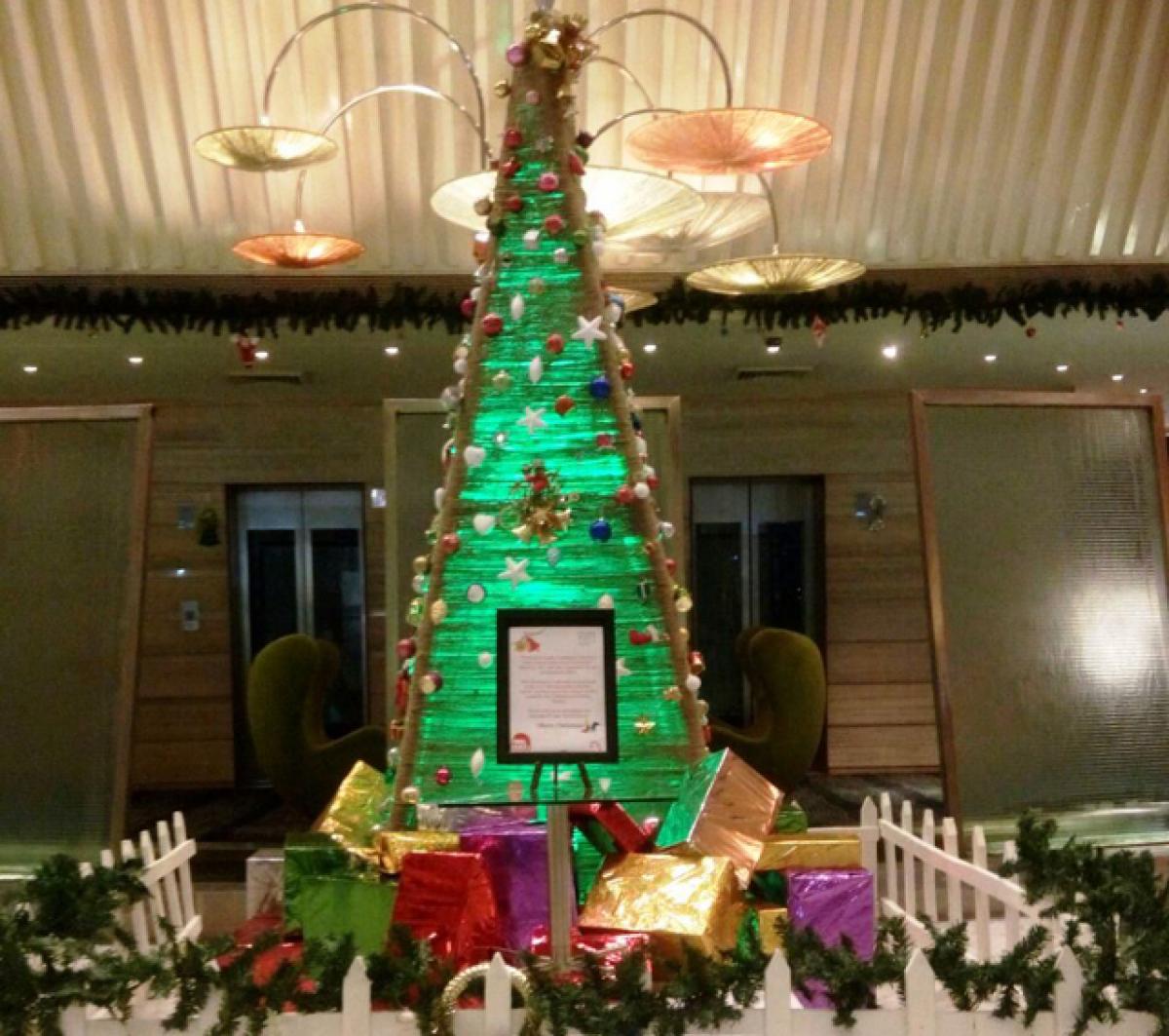 Eco-friendly Christmas tree at Four Points by Sheraton Visakapatnam