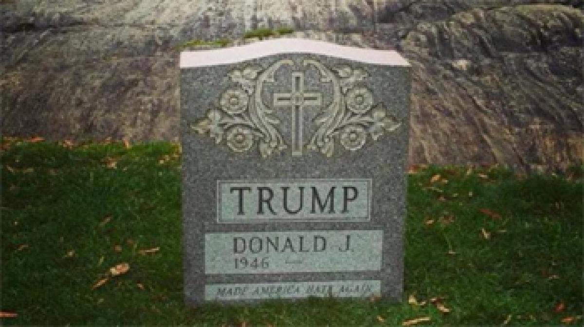 Mock Trump tombstone removed from NYC’s Central Park