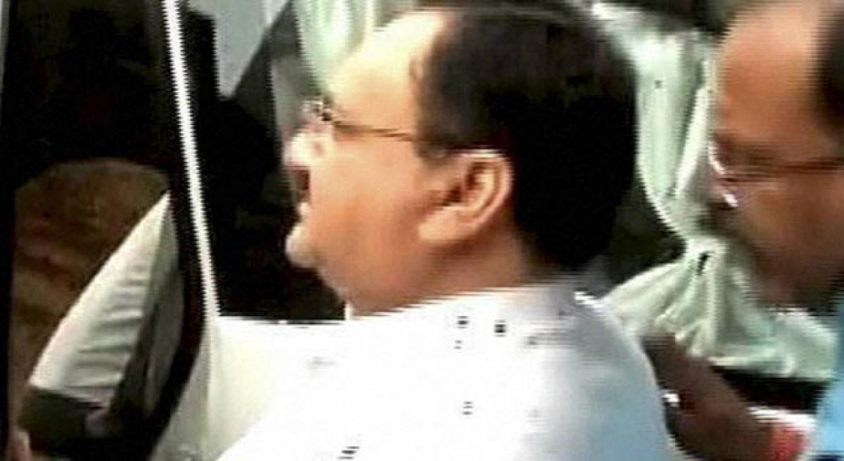 Ink thrown at Union minister Nadda