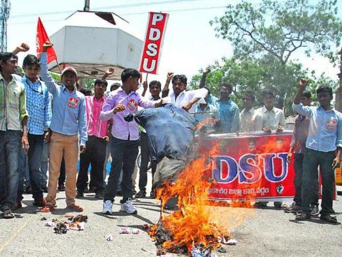 PDSU burns budget papers in protest