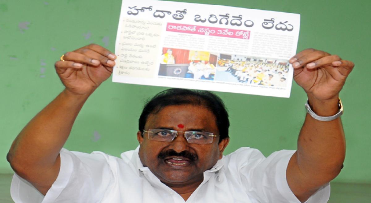 Veerraju flays CM for changing stand on Special Category Status