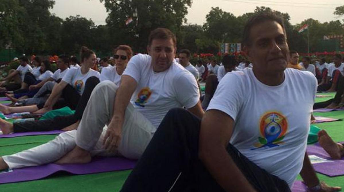 US Ambassador Richard Verma Celebrates International Yoga Day at Rajpath