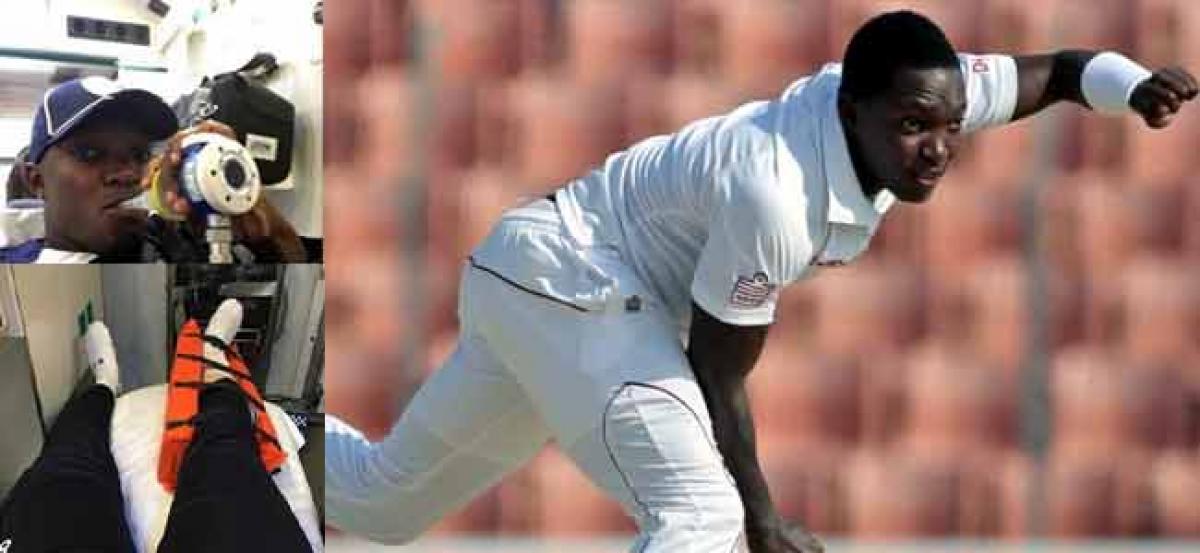 Hampshire fast bowler Fidel Edwards fractures ankle playing soccer