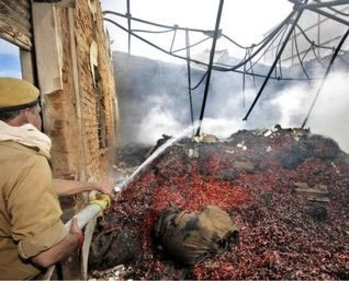 Chilli stock gutted in fire mishap