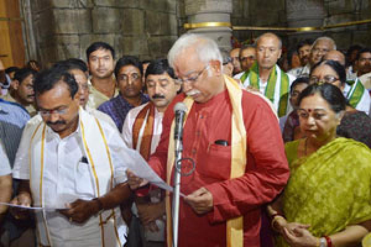 Ashok takes charge as Simhachalam trustee