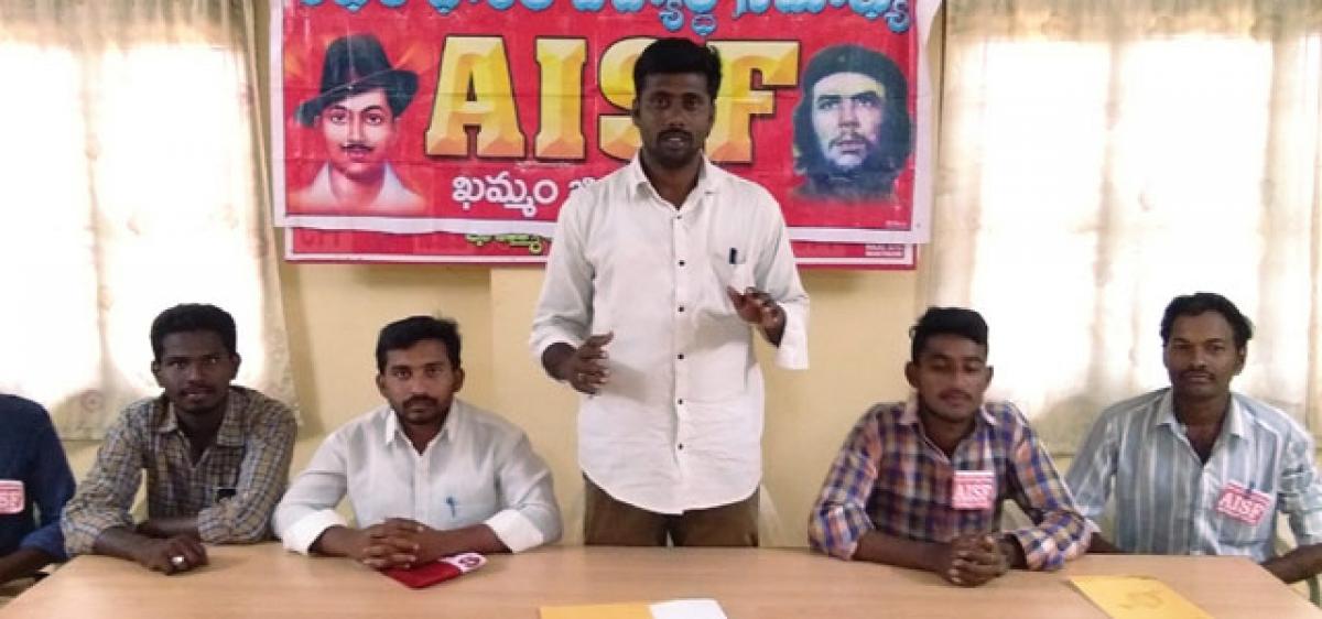Security beef up at SSC exam centres sought: AISF Khammam