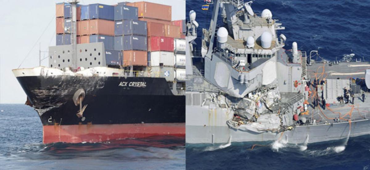 Giant container collides with US destroyer