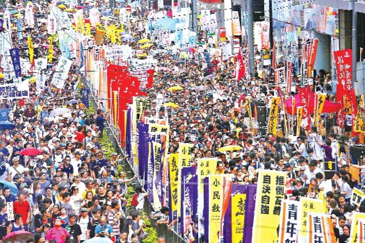 Hong Kong pro-democracy protest draws thousands