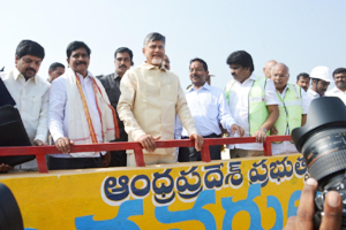 Chandrababu lays foundation stone for Polavaram coffer dam