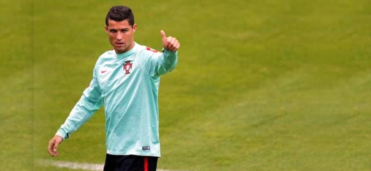 Cristiano Ronaldo giving his all for Portugal in Euro 2016
