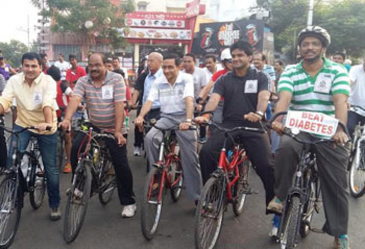 Cycle rally  to create awareness on diabetes