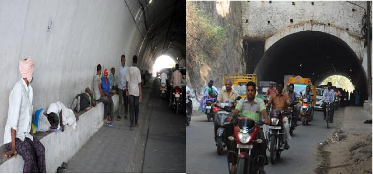 Tunnel turns asylum for destitutes