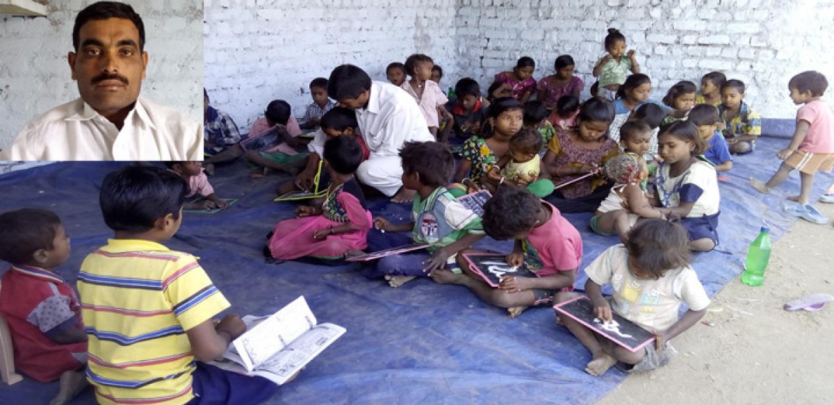 Brick kiln owner provides education to migrants kids