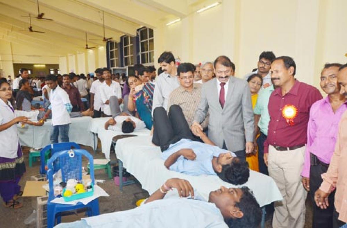 Andhra University holds mega blood donation camp