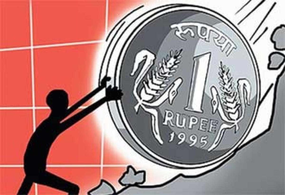 Rupee tumbles by 44 paise at 67.29 