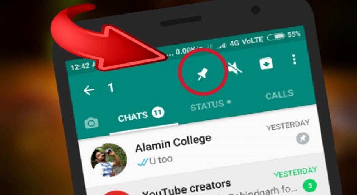 WhatsApp pinned chats now available for Android users