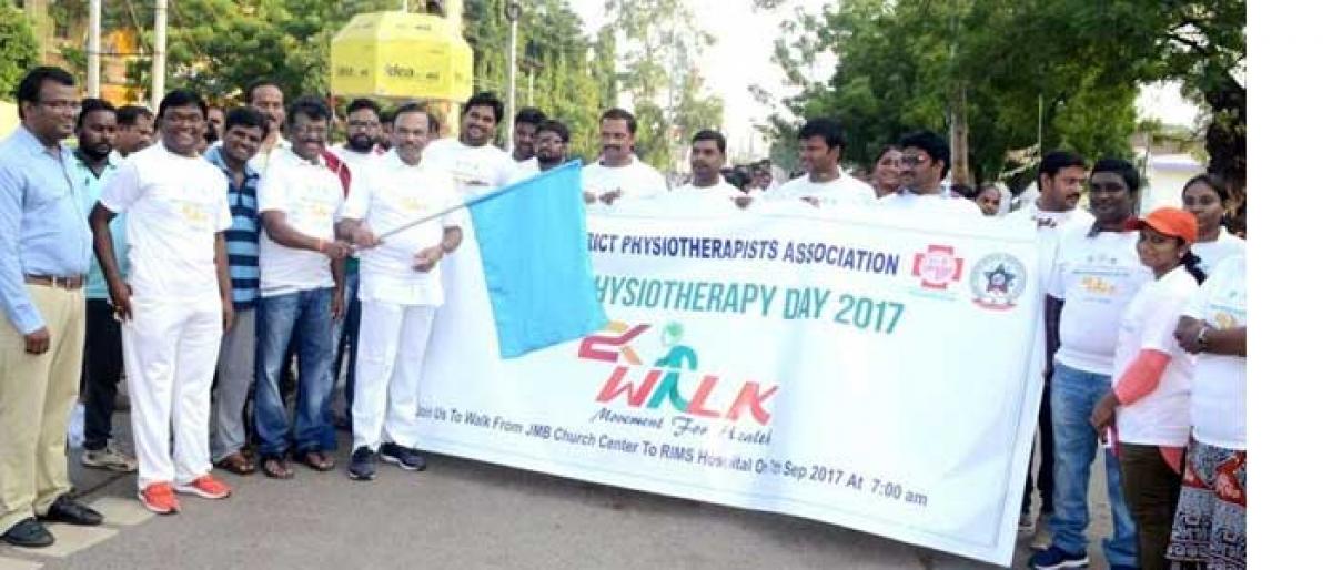 Physiotherapists conduct 2K walk in Ongole