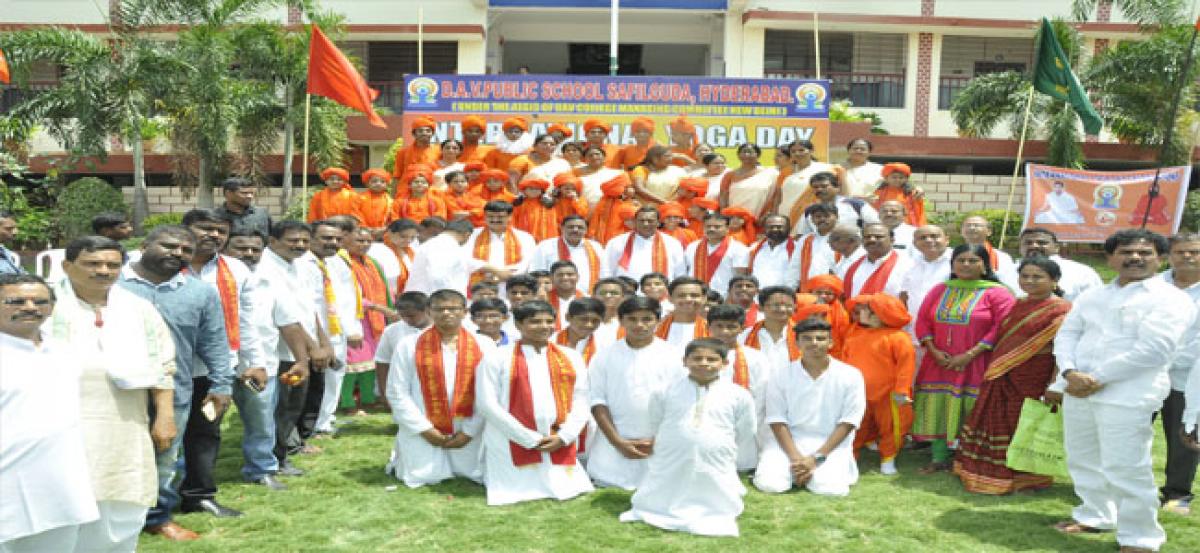 Yoga mantras reverberate at DAV Public School