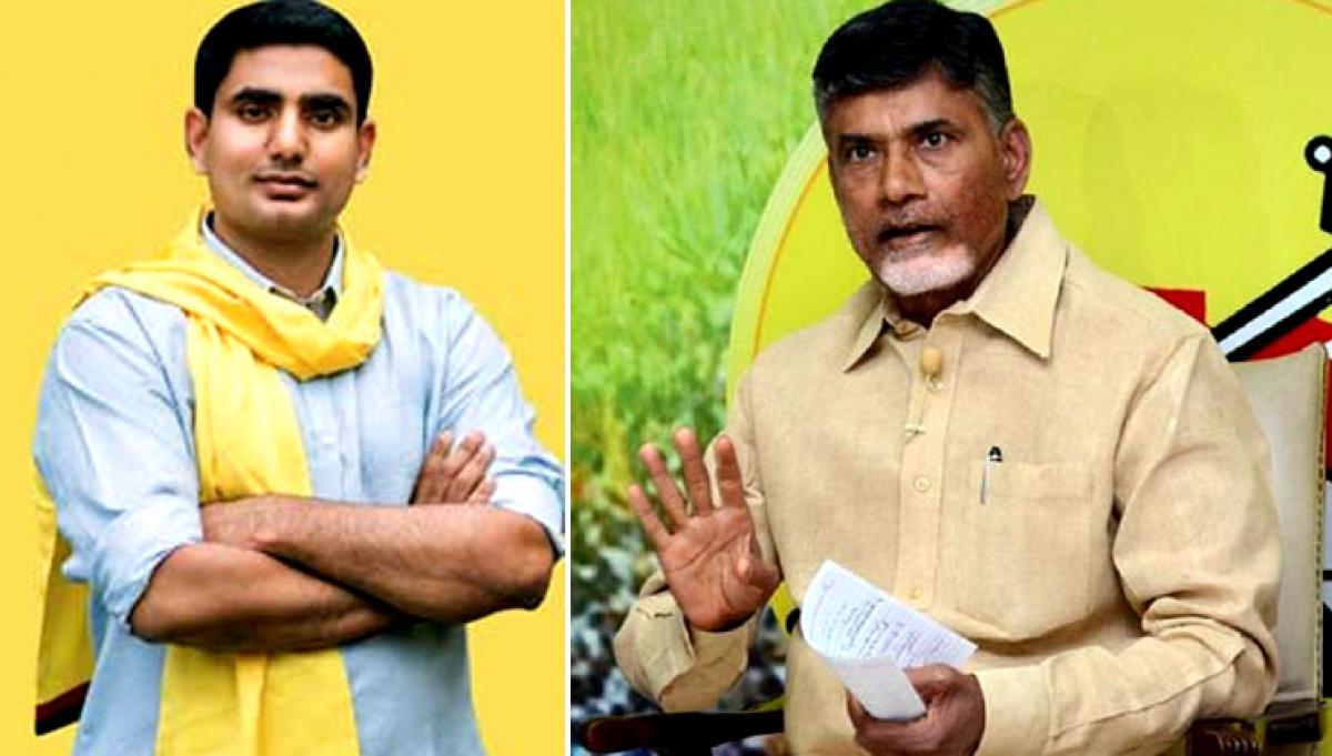 Chandrababu goes ga ga over Nara Lokeshs contribution to TDP