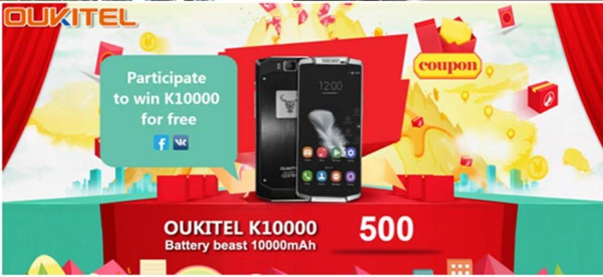 Oukitel K10000, Flash Sale on March 7th ,the lowest price could even be $99.99