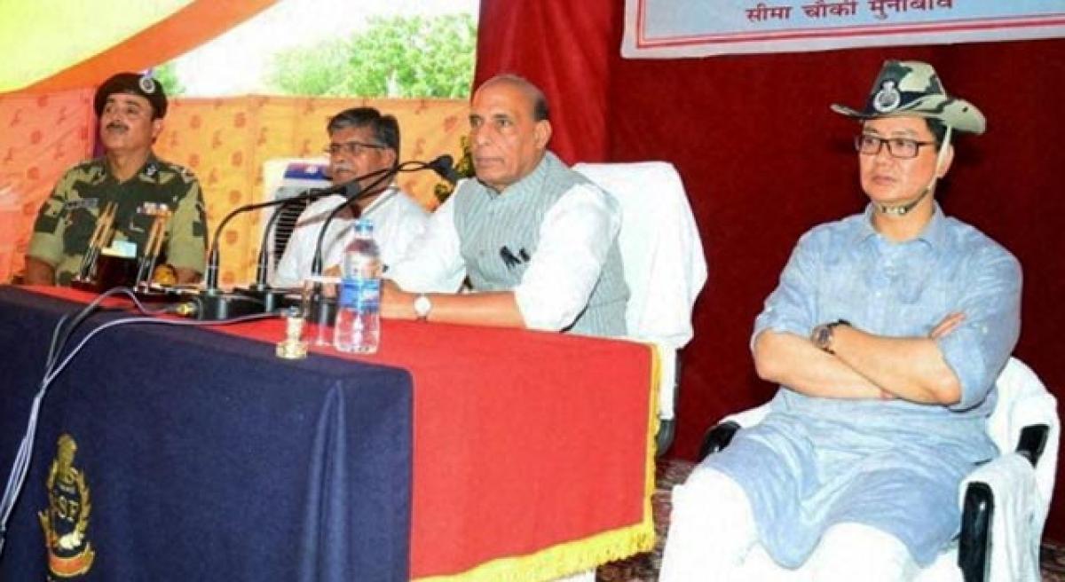 Rajnath reviews border security, talks tough