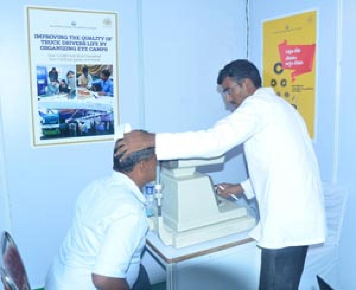 General health and eye check-up camp organised for truck drivers