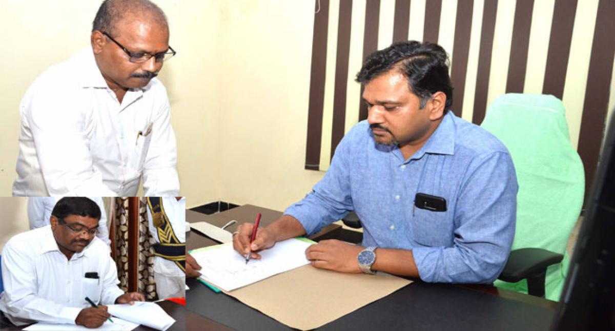 Collector, Joint Collector of Bhadradri-Kothagudem assume charge