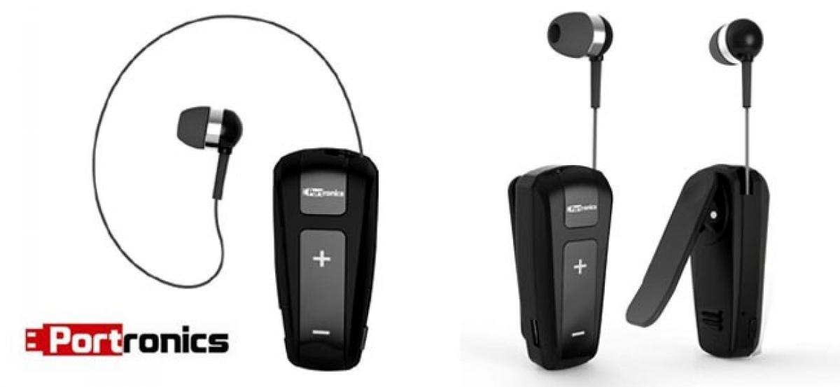 Portronics Announces “Harmonics Klip” - Retractable Bluetooth Earphones for Music and Calls