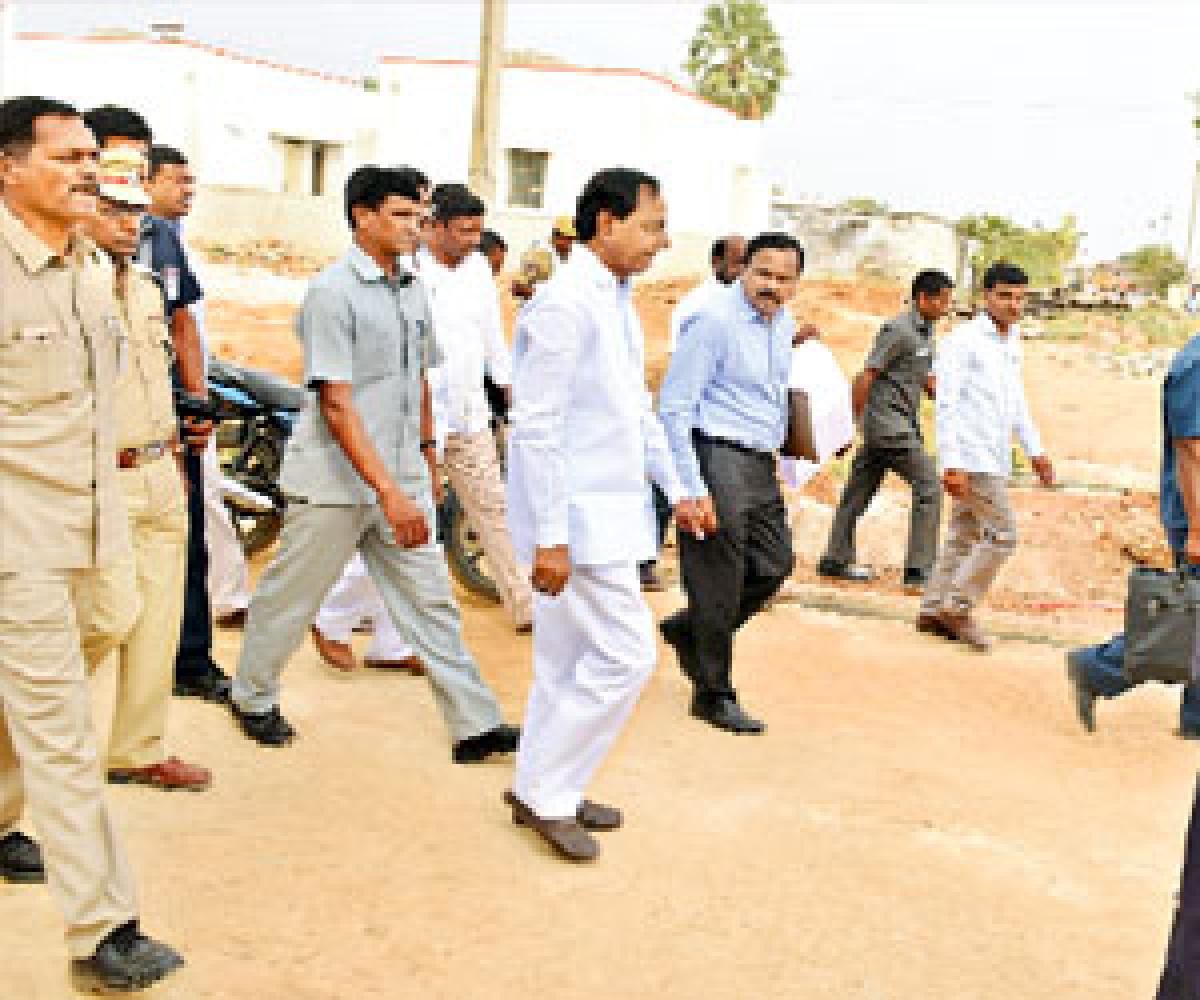 CM inspects housing works at Erravalli