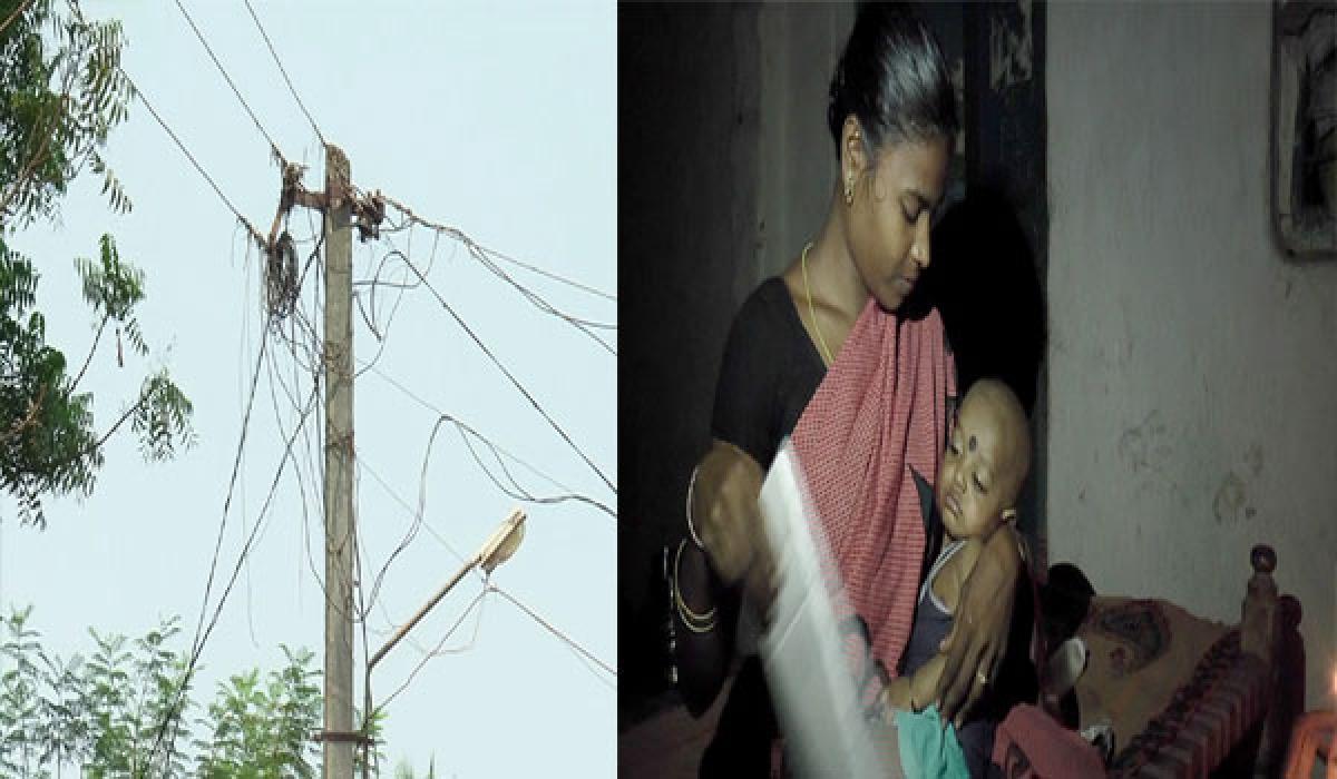 Sans toilets, 500 houses lose power too