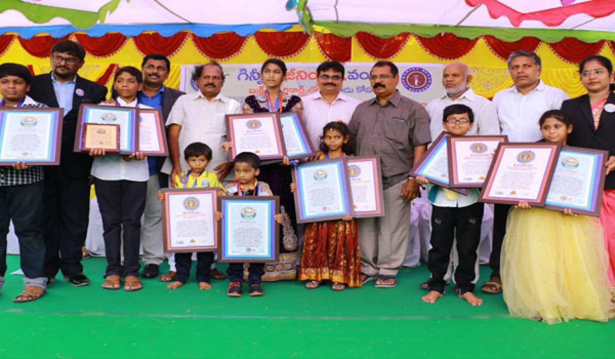 Kids enter the record books in Tirupati:Memory Retention Talent