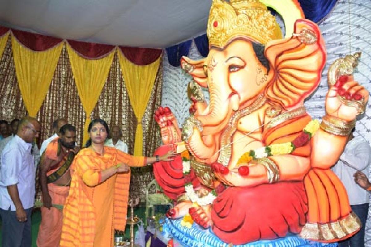 Additional SP takes part in Ganesh Pooja