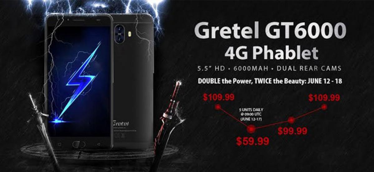 Gretel GT6000 Amazing Sale on Gearbest, 4G Phablet Lowest from USD 59.99