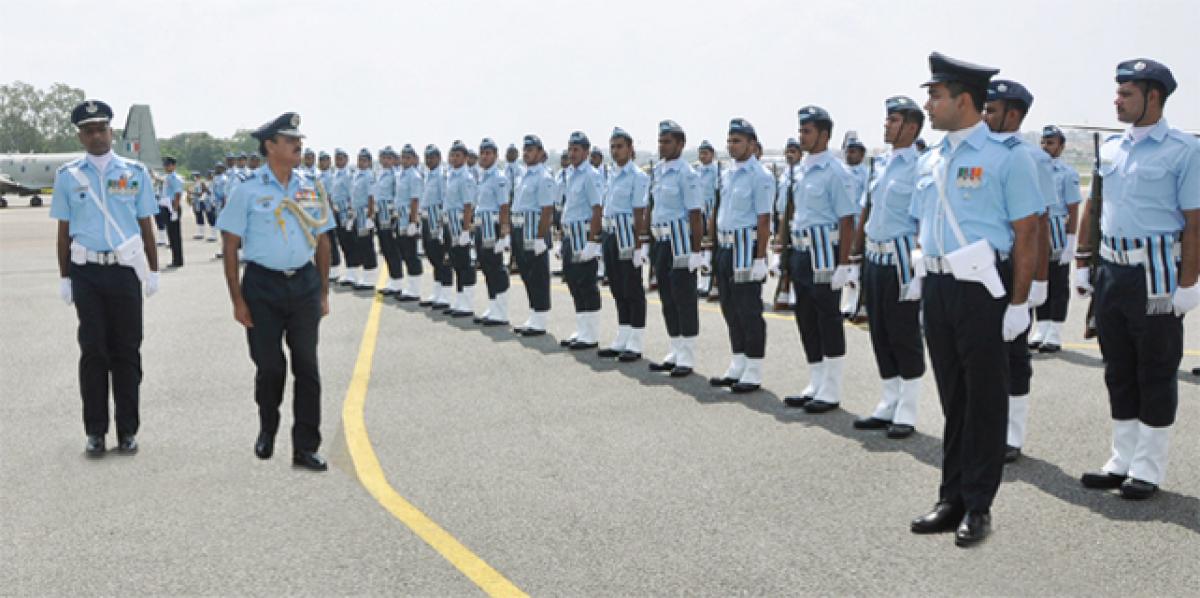 Air Marshal Ramesh Rai pays a visit to Begumpet Air Force Station in Hyderabad