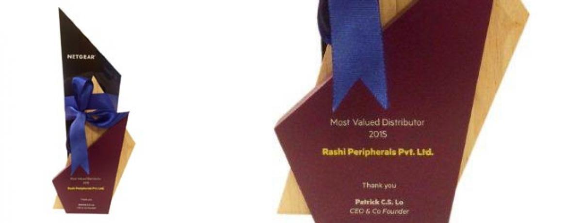 NETGEAR Awards Rashi Peripherals Most Valued Distributor for the year 2015