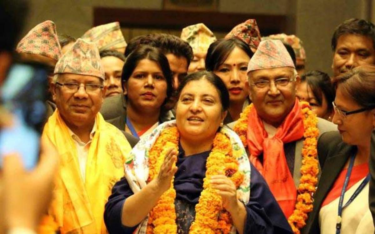 Nepal president Bidya Devi Bhandari leaves for India on her first foreign visit
