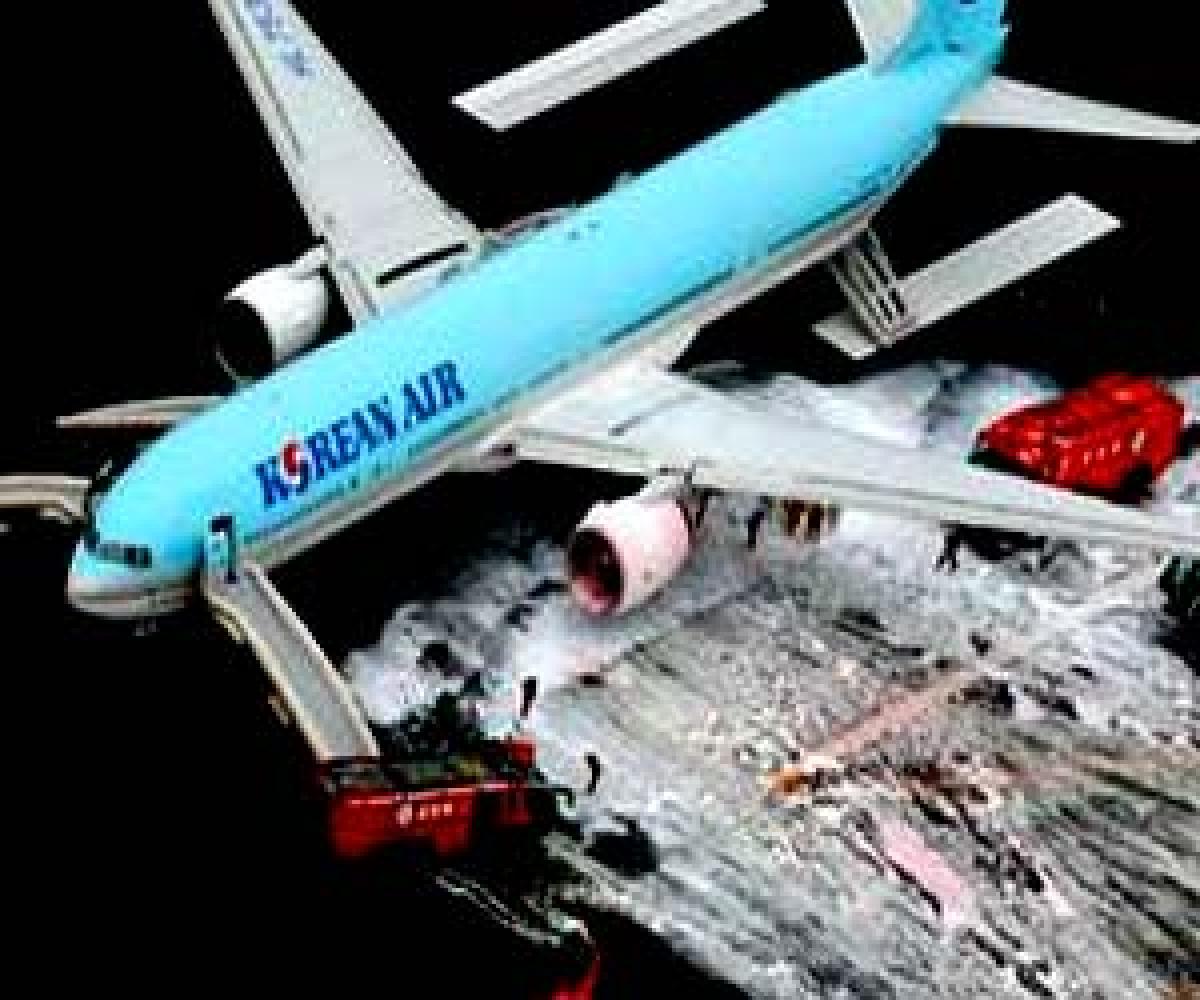 Korean Air jet suspends takeoff after port engine catches fire, passengers evacuated